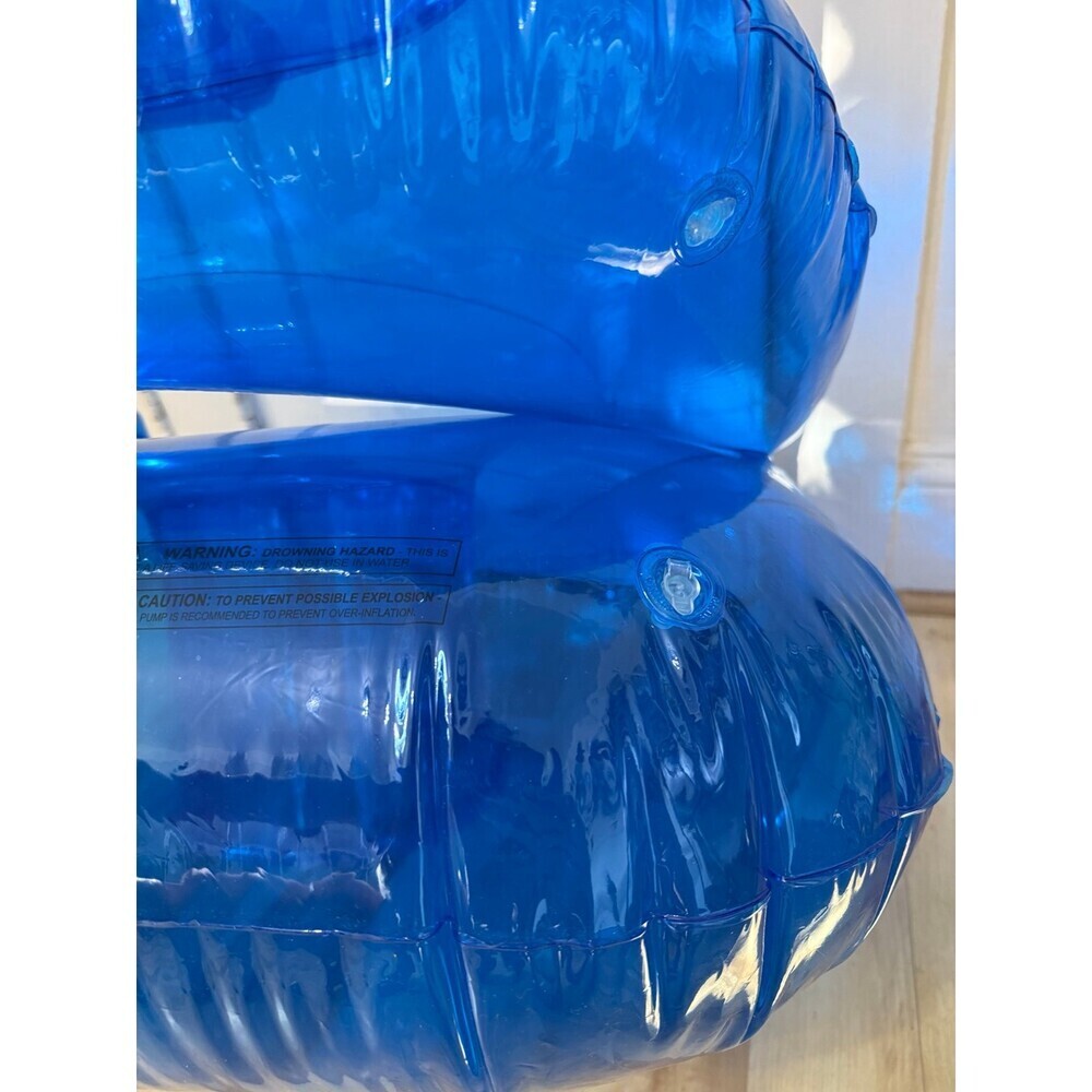 Kids blue blow up Teddy Bear chair - Picture 9 of 10